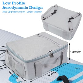 CAMULAND Paddle Board Cooler, 25L Blue Paddleboarding Accessories Waterproof Paddle Cooler Deck Bag with Top Mesh Pocket, Sup Bag Cooler for Paddle Board Kayak Cooler Bag