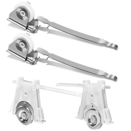 Gliding Screen Door Roller Assembly Fits for Andersen Upper #1997063 & Lower #1997310 (1991 to Present), 1-1/4" Nylon Concaved Wheels, Edge Adjustable (2 Pairs)