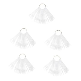 Healeved 500pcs Nail Color Display Sticks Transparent Nail Sample Tips Fan-shaped Design for for Salon and Home Manicure