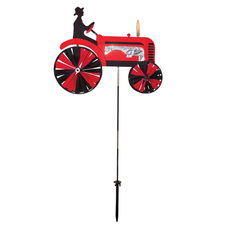 In the Breeze 2507 Red Tractor Ground Spinner, 24" Inch