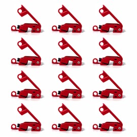GOLICC 12-Pack Circuit Breaker Lockout Kit – OSHA Compliant Loto Device for Single/Double Toggle Switches, Heavy-Duty Nylon with Universal Fit (Red, 5-Year Warranty)