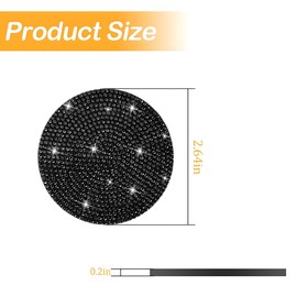 Osilly Bling Car Cup Holder Coaster, Crystal Rhinestone Anti-Slip Insert Coasters, Universal 2.75 Inch Fashion Automotive Cup Mat, Car Interior Accessories Decor Gifts for Women (Black, 4PCS)