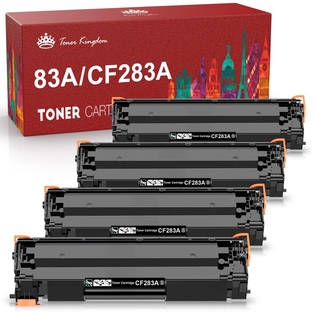 Toner Kingdom Compatible Toner Cartridges Replacement for HP 83A CF283A Work with HP LaserJet Pro MFP M125a M125nw M127fw M127fn M201n M201dw M225dn M225dw Printer(Black, 4-Pack)