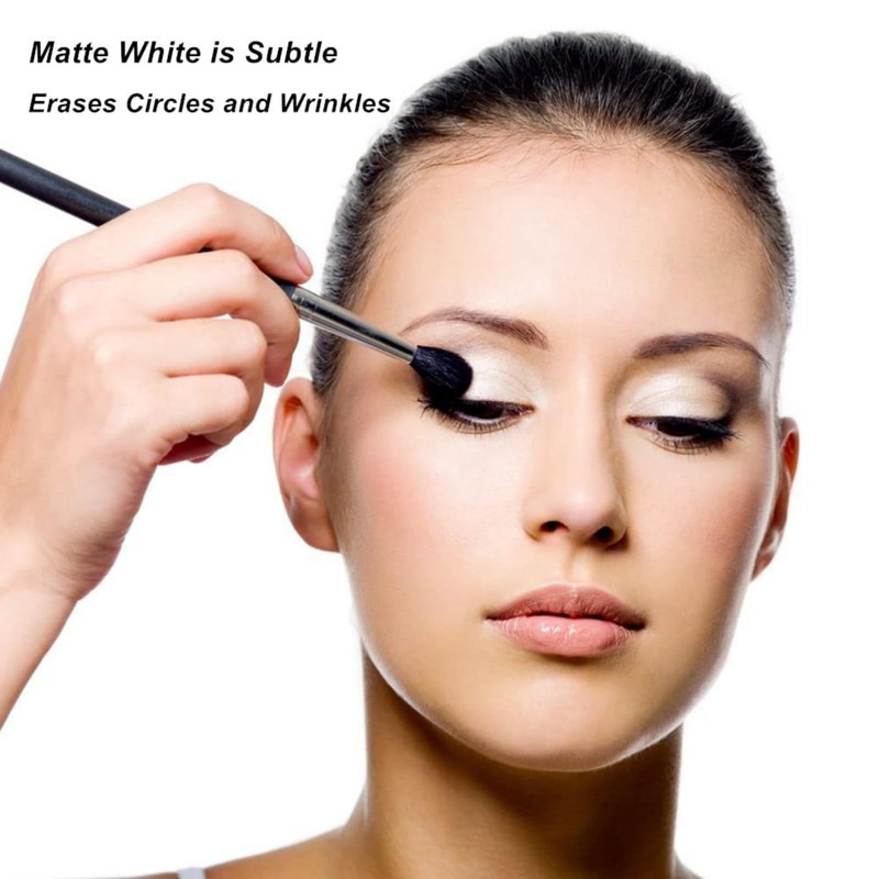 White Eyeshadow Single - Matte Pressed Fine Powder, Shimmer Pearl