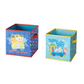 Idea Nuova Cocomelon Set of Two Spacious Collapsible Storage Cubes, 10"x10"