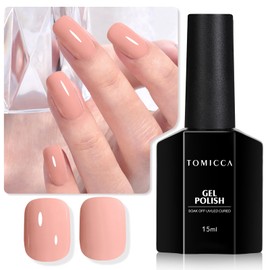 TOMICCA Gel Nail Polish - Nautral Nude Brown, Soak Off UV Skin Tone Color Nail Polish Natural Color Nail Art DIY Manicure Salon