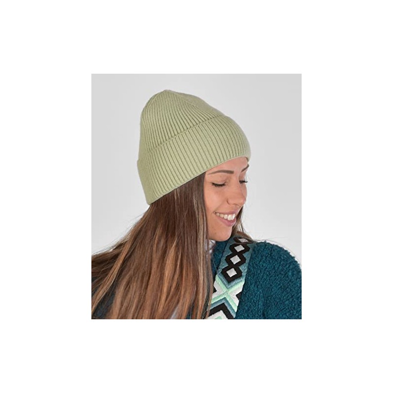 styleBREAKER Unisex Knitted Hat with Ribbed Pattern and Wide Brim,
