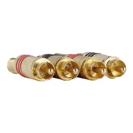 4x Lötfreie Cinch-stecker Koaxial-stecker Video/Audio Gold Farbe Rot/Schwarz