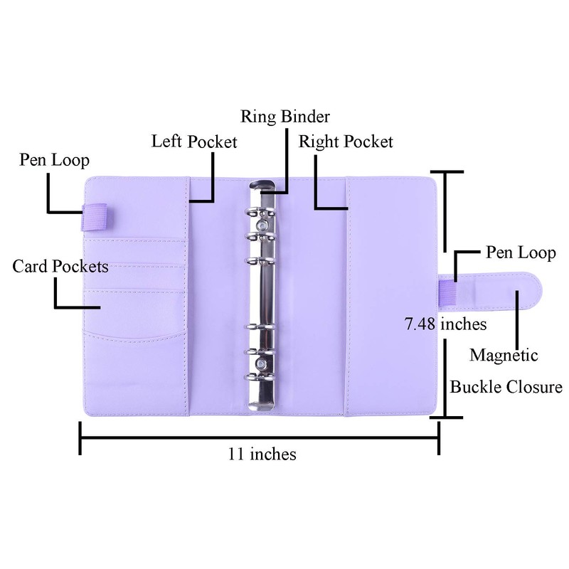Antner 予算バインダー ジッパー封筒付き マネーバインダー オーガナイザー 現金封筒付き 予算と節約に A6 予算プランナー バインダーポケット12個