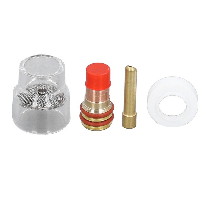 6 Pcs TIG Torch Glass Cup Collet Kit 2.4MM Glass