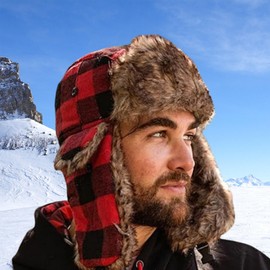 FOSDICK Unisex Aviator Hat, Fur Hat with Ear Flaps, Windproof Trapper Hat, Women Men, Warm Winter Hat, Windproof Bomber Hat, Russian Hat, Fur Hat, Ushanka Ushanka Bomber Hat, multicoloured