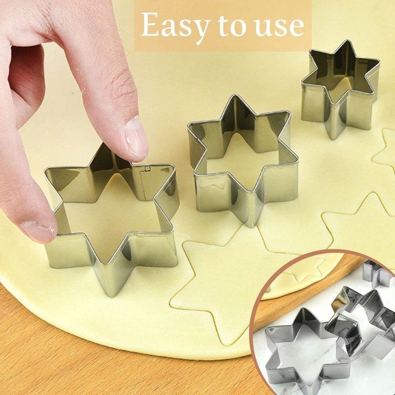 Star Cookie Cutter Set, 5-Piece Star Shape, Stainless Steel Cookie