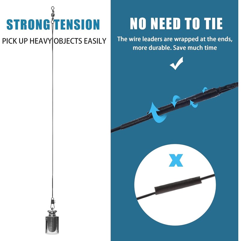 60pcs Fishing Leader Wire Rig Sturdy Stainless Steel Line Wire