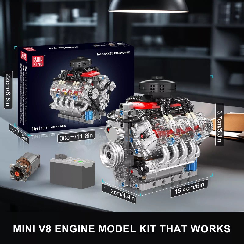 Mould King 10171 V8 Engine Motor Engineering Model Building Block
