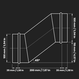 Repa Market 4" Inch Round Metal Duct Offset - Dryer Vent Pipe Elbow Tube - Duct Connector for HVAC - Ductwork Offsets Around Obstacles - Duct Hose Connector - Ducting Offset Adapter