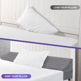 Vekkia Vekkia Queen Size Bed Wedge Pillow for Headboard/Bed Wedge Gap Filler/Mattress Gap Filler/Wedge Pillow Headboard to Close The Gap (0-6") Between Your Headboard and Mattress, (Grey 60"x10"x7")