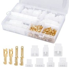 Pinsheng Pack of 380 Cable Connectors 2 3 4 6 Pin Blade Receptacles Set 2.8 mm Flat Connector Housing Car Flat Connector Male Female for Car Motorcycles Trailers