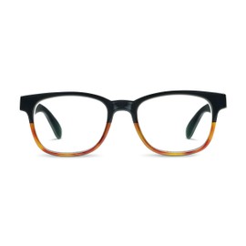 Peepers by PeeperSpecs Men's Waverly Soft Square Reading Glasses, Black, 4.00 + 4