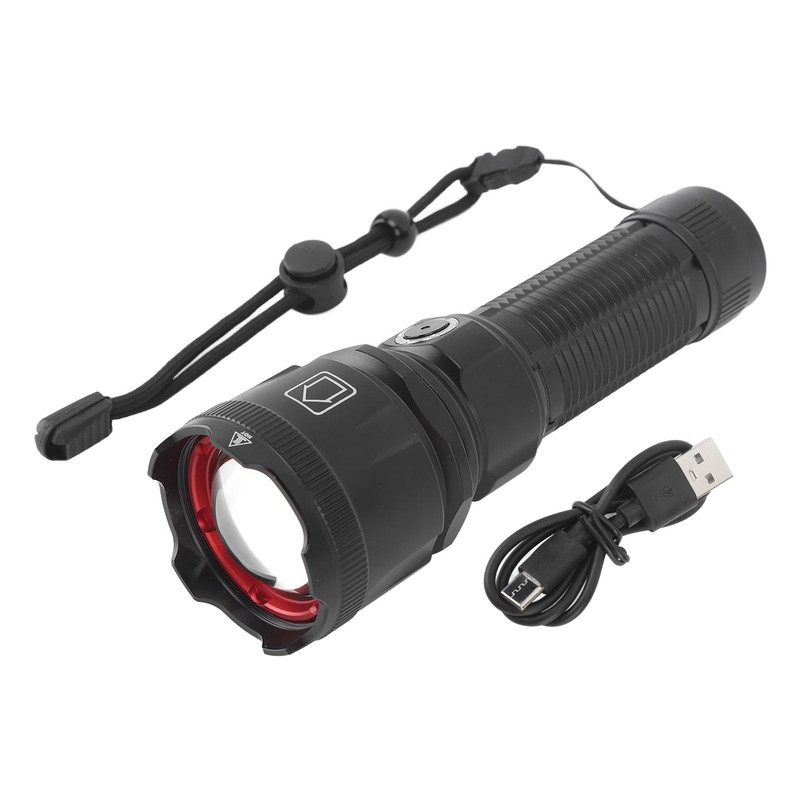 30W Zoomable Flashlights LED Metal Switch Super Bright Flashlight for