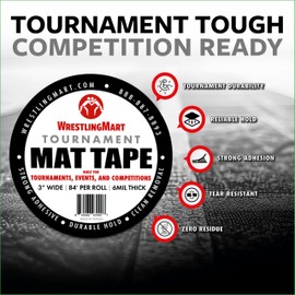 WrestlingMart Tournament Wrestling Mat Tape - Tough & Reliable Clear Vinyl Wrestling Tape for Mats - Built for Tournaments, Competitions & Various Athletic Events (1 Roll)