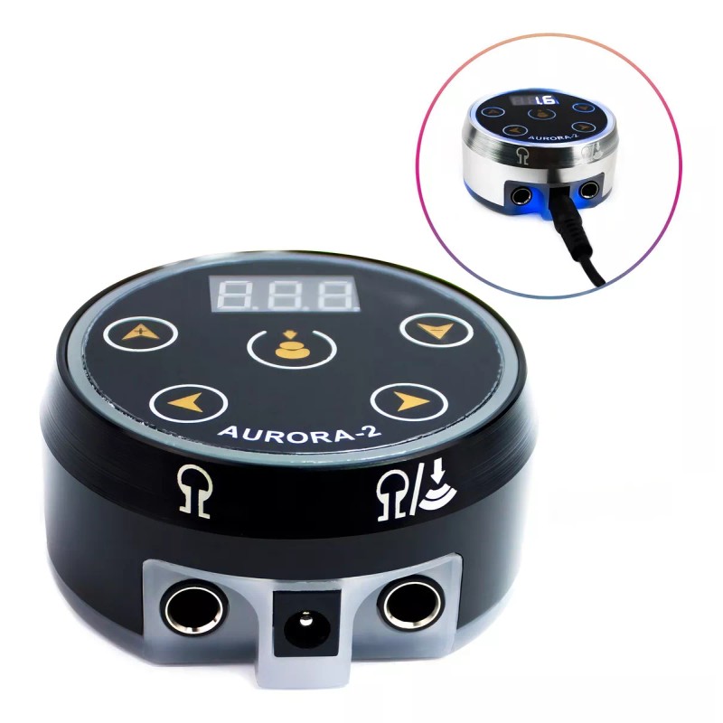 Aurora Pedal automático estético Aurora 2 Tattoo, color negro, fuente