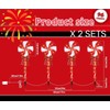 LAMPHOME 8PK 24" 192LED Lollipops Peppermint Pathway Markers with 11