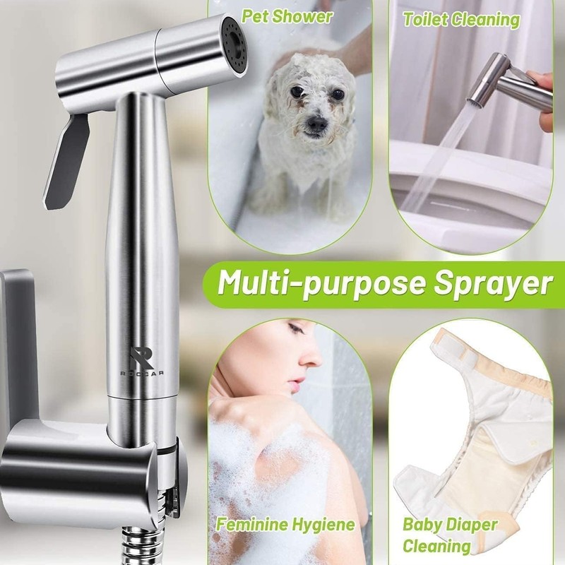 FLYTENG Handheld Bidet Sprayer Set, Stainless Steel Toilet Attachment, Complete