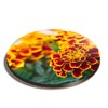 1 x Round Coaster - French Marigold Flowers Cork Backed