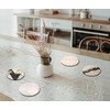 4 x Round Art Deco Coasters - Beige Agate Marble