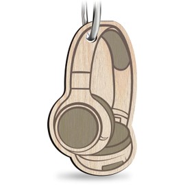 Kopfhörer Schlüsselanhänger handgemacht aus Holz, Glücksbringer, Headphone, Geschenk Musiker, Geschenk Musikbegeisterte, Roar Schlüsselanhänger, Musikfans