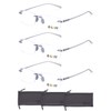 LUFF 3 Pack Rimless Reading Glasses Men Women- Comfortable Frameless