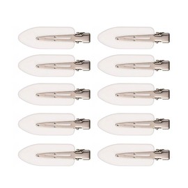Cwllrn 10 pieces No Bend Hair Clips for unisex, No Crease Hair Clips for Hair Styling and Makeup Application (white)