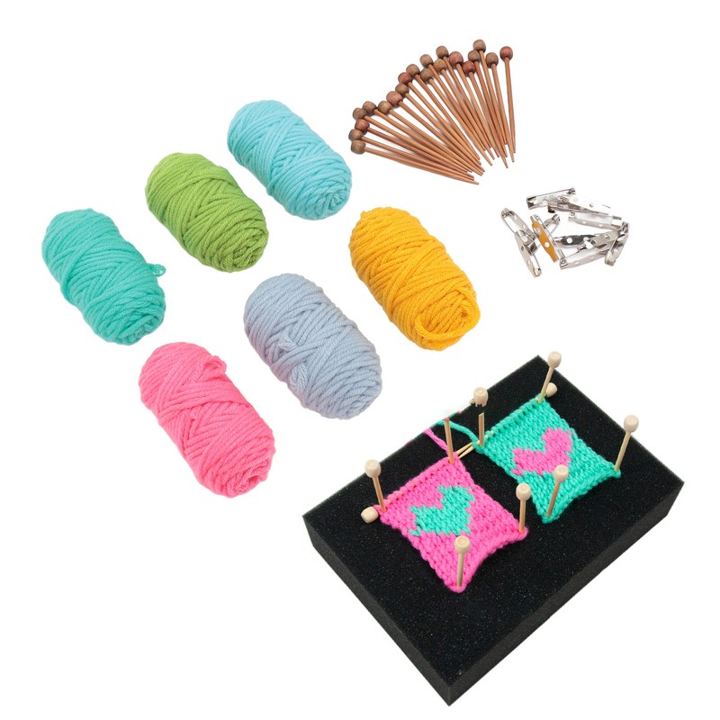 Mini Knitting Tools Set Single Pointed Knitting Needles and 6