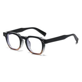 FEISEDY B1272 Blue Light Cut Glasses, Thick Cell Frame, Date Glasses, Square, Non-Degree, PC Glasses, Retro, Stylish, Ladies, black, chairo