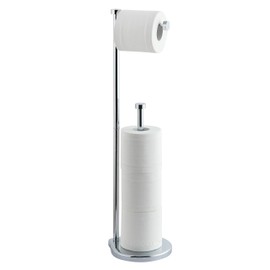 SunnyPoint Free Standing Bathroom Toilet Paper Holder Stand with Reserve, Reserve Area has Enough Space for Jumbo Roll (Chrome)