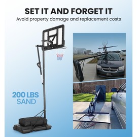 Heavy Duty Weighted Base Anchor for Portable Basketball Hoops- Outdoor Sandbag, Weather Resistant, Holds 200lbs, Durable Design, Prevents Tipping & Movement, Secures Basketball Hoop Base for Stability