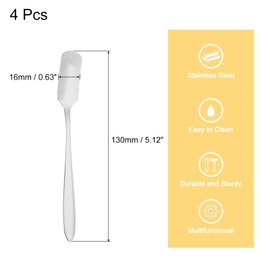 QUARKZMAN Set of 4 Stainless Steel Mini Espresso Spoons, 5 Inch Coffee Spoons, Dessert Spoons, Mini Mixing Spoons, Ice Cream Tea Spoons for Coffee, Ice