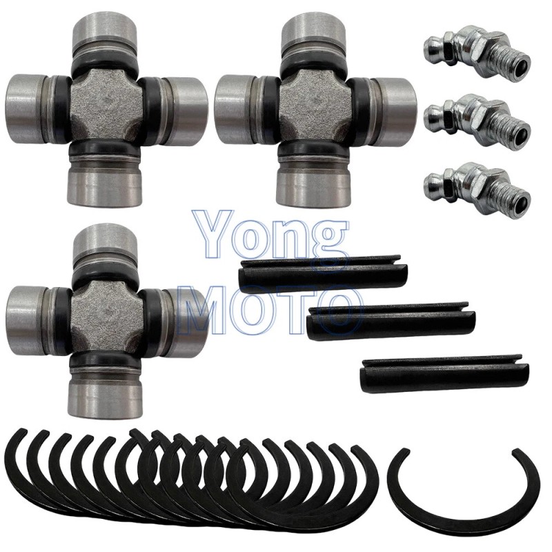 JINFANNIBI 3 Packs Front & Rear Prop Shaft U-Joints Kit