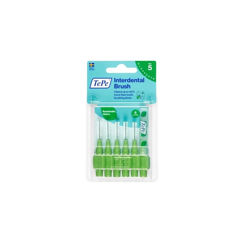TePe Cepillo interdental 0,8 mm, Verde, blíster paquete de 6