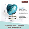 Esplanade Brass Cremation Mini Heart Urn Keepsake Memorial, Small Urn