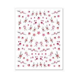 Generic Flower Blooming Wintersweet Nail Sticker Flower Daisy Rose Sunflowr Branch 404 Nail Wraps Stickers Manicure Supplies for Women Nails Full Long Lasting Easy Apply and Remove