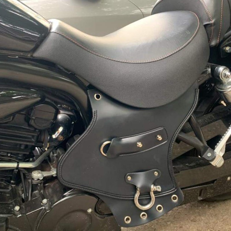 AQIMY Motorcycle Saddle Shield PU Leather Thermal Baffle Deflector Modified