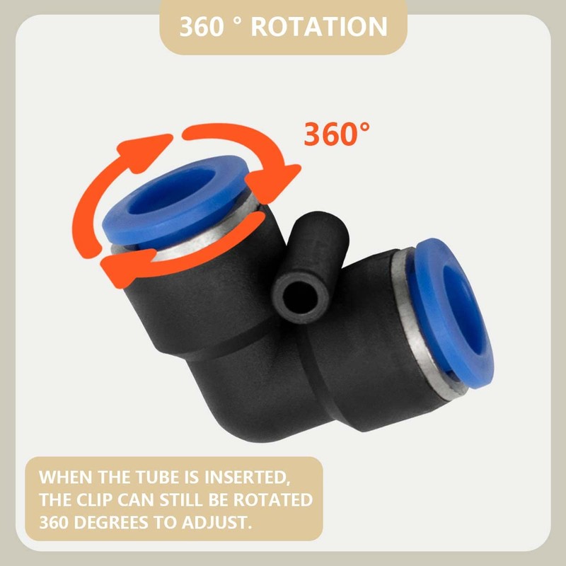 Bwintech 10 Pcs 6mm 90 Degree Elbow Push in Connect