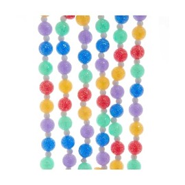Kurt Adler Iridescent Glitter Frosted Round Candy Decorative Garland - 72 Inch Plastic for Holiday Tree, Stairs or Mantel