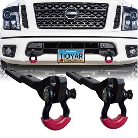 TIOYAR Front Tow Hook Mount Bracket and D-Ring Compatible with 2017-2021 Nissan Titan RS149 D-Ring Shackle Bracket, Demon Hook Bracket Replacement