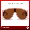 Breaksun Fashion Wave Mask Sunglasses for Women Men Oversized Silver