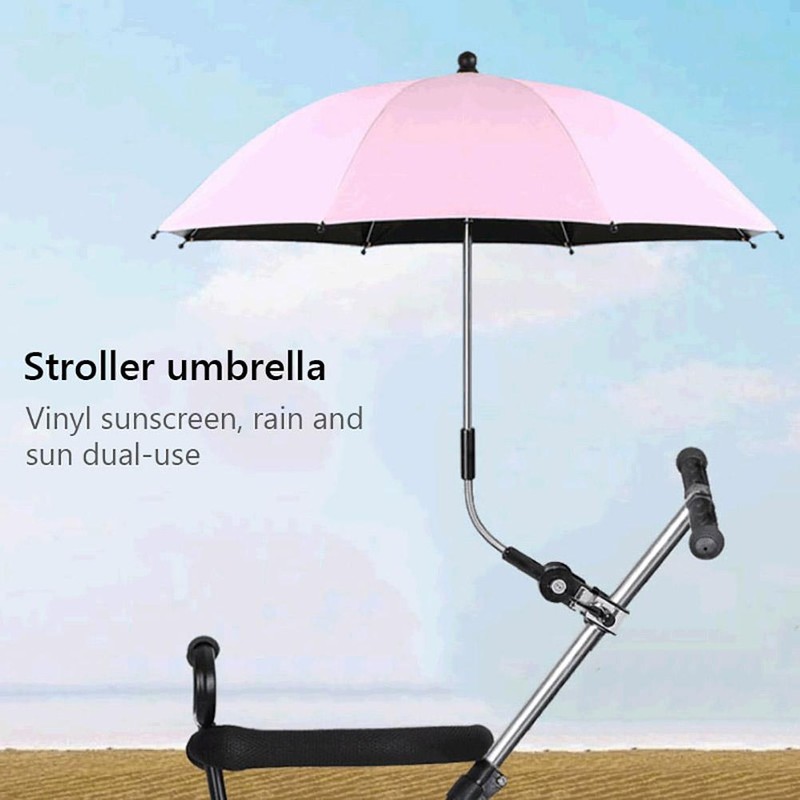 Pram Parasol with Clamp Umbrella with Adjustable Clip on UV