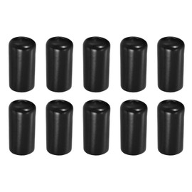 Sourcing Map 10Pcs PVC Rubber End Caps, 19mm/0.75" ID, Black