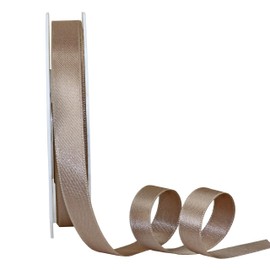 PRÄSENT C.E. Pattberg SATIN taupe gift ribbon, 27 yards for Wrapping Gifts, 0.59 inches width, Ribbon for Decorating & Crafting, Decorative Ribbon for Gifts, for every occasion