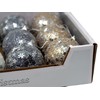 Sequin Christmas Tree Baubles - White Silver Champagne - Set